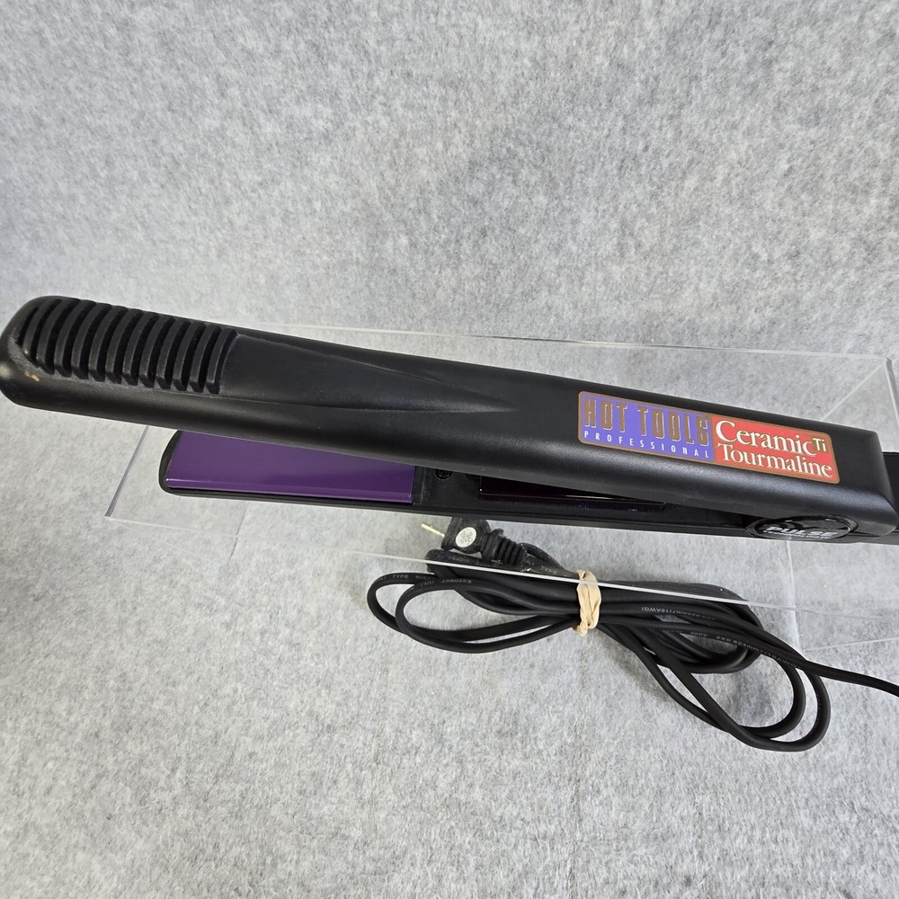 Hot Tools Flat Iron Professional Ceramic Tourmaline 1" High Heat 430 Degrees - Picture 2 of 12